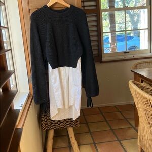 ALLSAINTS Black and Cream Knit Sweater and dress combo.